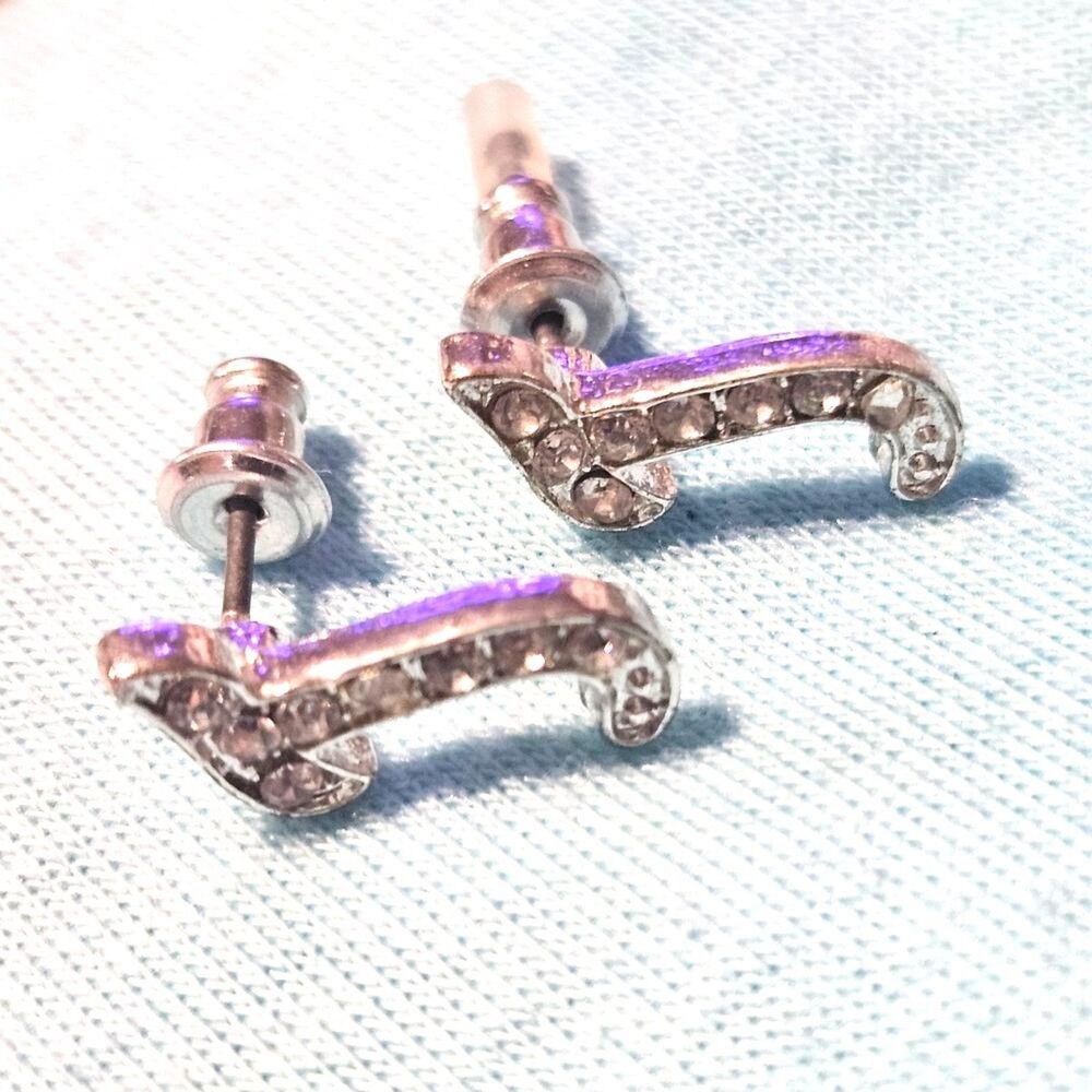 Claire's Kids Jeweled Letter J Stud Earring Rhinestone Initial Sparkle Cute Gift